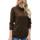 thumbnail image 1 of Sudadera de moda para mujer, cuello vuelto, bolsillo con cordón ajustable, cheques de gofres, jersey Abanopi Café/Extragrande, 1 of 7