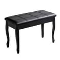 thumbnail image 1 of Patiojoy PU Leather Piano Bench Solid Wood Padded Double Duet Keyboard Seat w/ Storage Box Black, 1 of 7