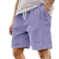 thumbnail image 3 of Corduroy Shorts Men 64 Inch Casual Loose Fit Wide Leg Shorts with Pockets Summer Beach Stretch Baggy Shorts, 3 of 5