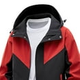 thumbnail image 4 of DPTALR George Men's Solid Color Patchwork Jacket,Long Sleeve Zipper Pockets,Red,Big and Tall Men XL, 4 of 4