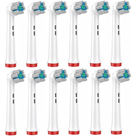 Oral Basics Replacement Brush Heads for Oral-B Braun Electric Toothbrush, Diamond Clean, EB55-X (12 Pack)
