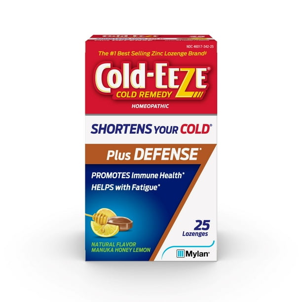 ColdEEZE Cold Remedy Plus Defense Zinc Lozenges, Natural Manuka Honey