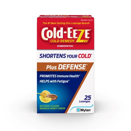 Cold-EEZE Cold Remedy Plus Defense Zinc Lozenges, Natural Manuka Honey, 25 Ct