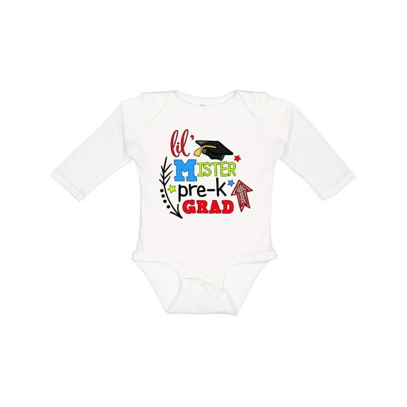 Inktastic Lil Mister Pre-K Grad with Arrows Boys Long Sleeve Baby Bodysuit
