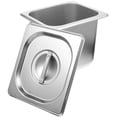 thumbnail image 2 of MasteelfCA Poêle de Buffet avec Couvercle en Acier Inoxydable Récipient Alimentaire pour Cantine Poêle Bassin pour Restaurant, 2 of 9