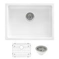 thumbnail image 6 of Ruvati 24-inch Fireclay Undermount / Drop-in Topmount Kitchen Sink Single Bowl, 6 of 6