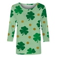 thumbnail image 5 of Ounisa Womens 3/4 Sleeve St. Patrick's Day T-Shirts Crew Neck Spring Graphic Tee Tops, 5 of 8