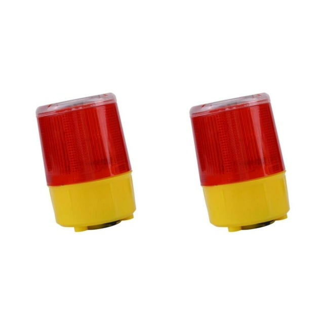 ZheElen Polyvalent Solaire LED Rond Avertissement Lumière Multi-Usages Alarme de Circulation Flash Type D 2Set