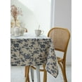 thumbnail image 3 of Pastoral Rectangle Tablecloth - 60 x 84 Inch - Beige Linen Table Cloth - Washable Table Cover with Dust-Proof Wrinkle Resistant for Restaurant, Picnic, Indoor and Outdoor Dining, Floral (Dark Blue), 3 of 5