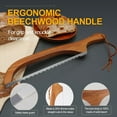 thumbnail image 5 of -Wooden Bread Bow Knife, Serrated Sourdough Cutter, Premium Stainless Steel Serrated Saw Bread Cutter, Bagel Slicer Knife for Homemade Bread, Bagels, Baguettes and More, Sourdough knife, 5 of 6