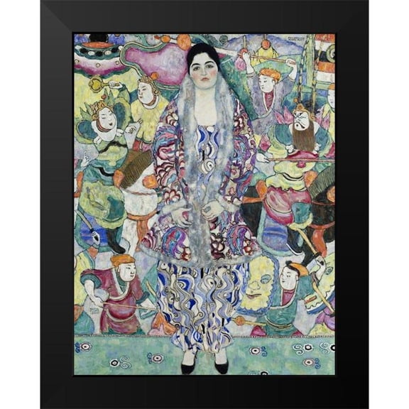 Klimt, Gustav 12x14 Black Modern Framed Museum Art Print Titled - Portrait of Friederike Maria Beer