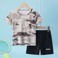 thumbnail image 2 of HCNTES Kids Boys Short Sleeve Crew Neck T-Shirt and Short Set Children's Summer Back to School Clothing Boys Soccer Set Sport Team Uniform 8T 9T 10T 11T 12T(D01-Grey,6-7 Years), 2 of 4