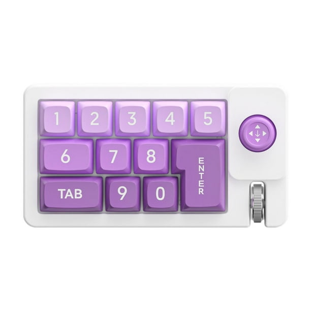 Teclado mecánico para juegos con joystick, teclado numérico portátil, teclas intercambiables en caliente Púrpura