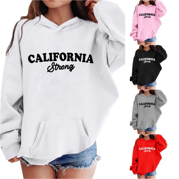 Kids Boys and Girls Hoodie Letter Printed Hooded Casual Long Sleeve Hooded Sweatshirt Top Fall Boys Clothes 7-8 Years
