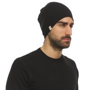 Woolverino - Microweight Merino Wool Reversible Shade Beanie - Olive Drab / Black