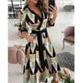 thumbnail image 4 of Vestido de verano para mujer, moda Primavera/verano, manga larga, cuello en V, vestido tubo estampado, ropa de mujer, 4 of 5