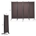 thumbnail image 2 of Patiojoy 5.6Ft Tall Folding Room Divider Freestanding 4-Panel Privacy Screen w/Iron Frame Coffee, 2 of 10
