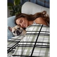 thumbnail image 3 of Sage Green Black Plaid Flat Sheet Only Twin Size, Soft Breathable Bed Top Sheets for Mattress, Farmhouse Green Black Checkered Luxury Bedding Flat Sheets for Home Hotel Bedroom Bed Protection, 3 of 9