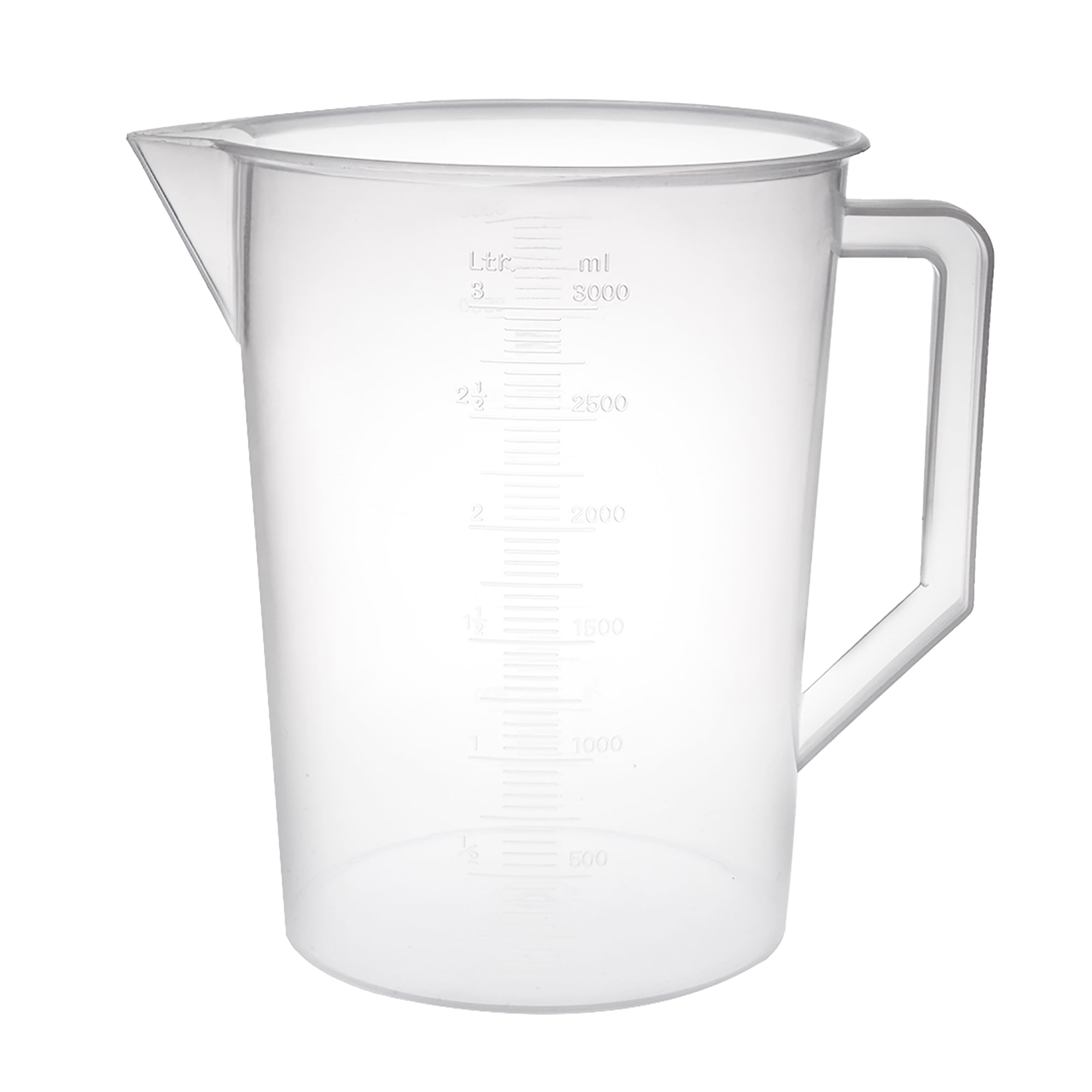 Laboratory Clear White PP 3000ml Measuring Cup Handled Beaker Walmart