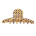 thumbnail image 1 of Pinzas para el cabello para mujer Clips de garra huecos retro Clip de garra de moda dulce y elegante mediano para lavado de cara Belleza de la mañana a cuadros Marrón, 1 of 5