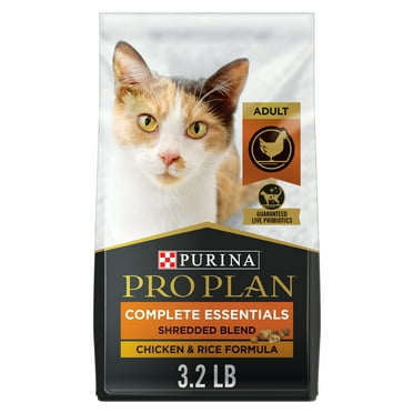 Purina Pro Plan High Protein Cat Food With Probiotics for Cats, Shredded Blend Chicken and Rice Formula, 3.2 lb. Bag