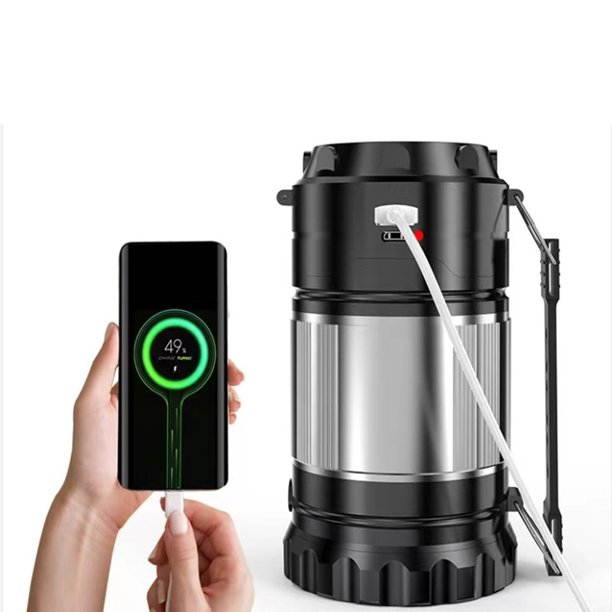 Linterna Portátil Lámpara de césped de mano de plástico con luz solar para carpa para viajes al aire libre (B) Likrtyny Para estrenar