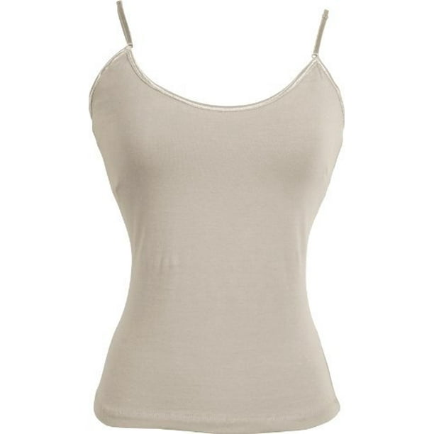 PacificPlex - Stretch Cotton Camisole with Shelf Bra Junior Plus - Walmart.com - Walmart.com