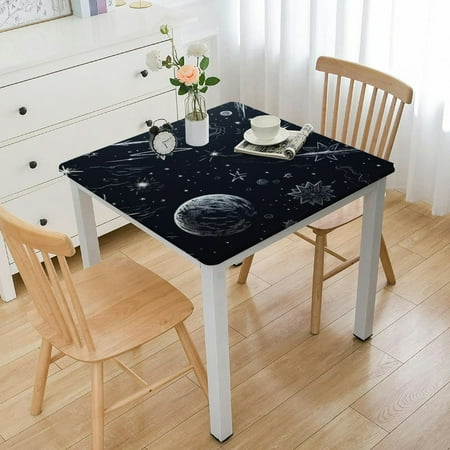 

ONETECH Tablecloth Sun and Moon Table Cover Stars Sun Moon Constellation Galaxy Space Table Cloth for Tables Decorative Tablecloth for Dining Party Camping 46*46