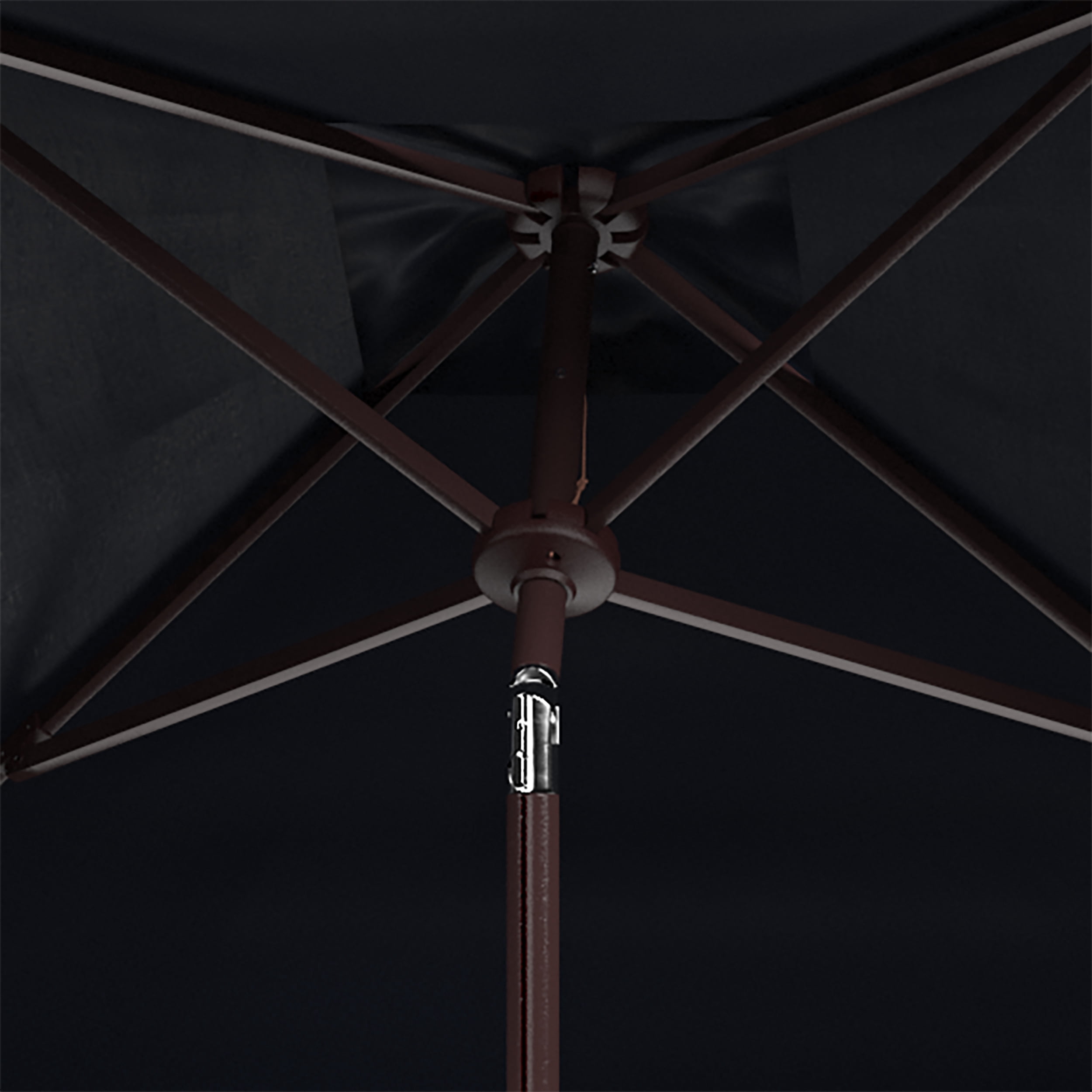 Safavieh Elegant 7.5' Market Crank Square Patio Umbrella, Navy/White