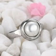 thumbnail image 6 of Luxury Natural Pearl Band Women's Stainless Steel Wedding Engagement Ring Sz 7-9, 6 of 6