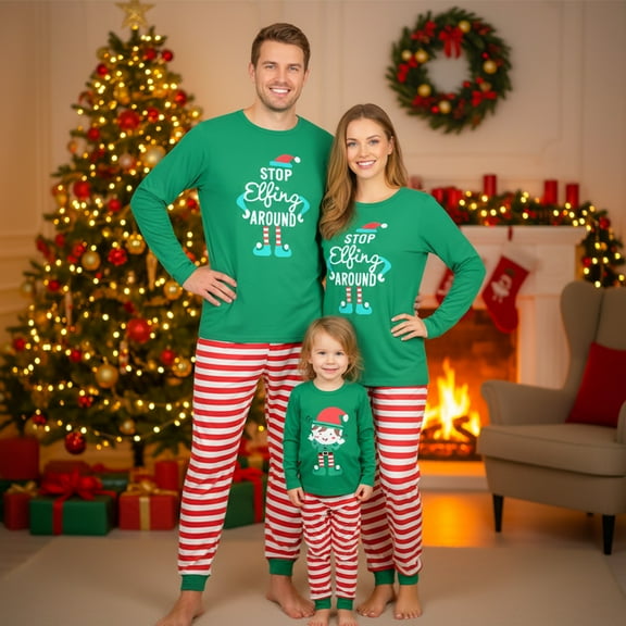 Tumao Family Christmas Pyjamas Set, Sleepwear Long Sleeve, PJs Xmas Festival Party Holiday Nightwear Dad Mom Adults