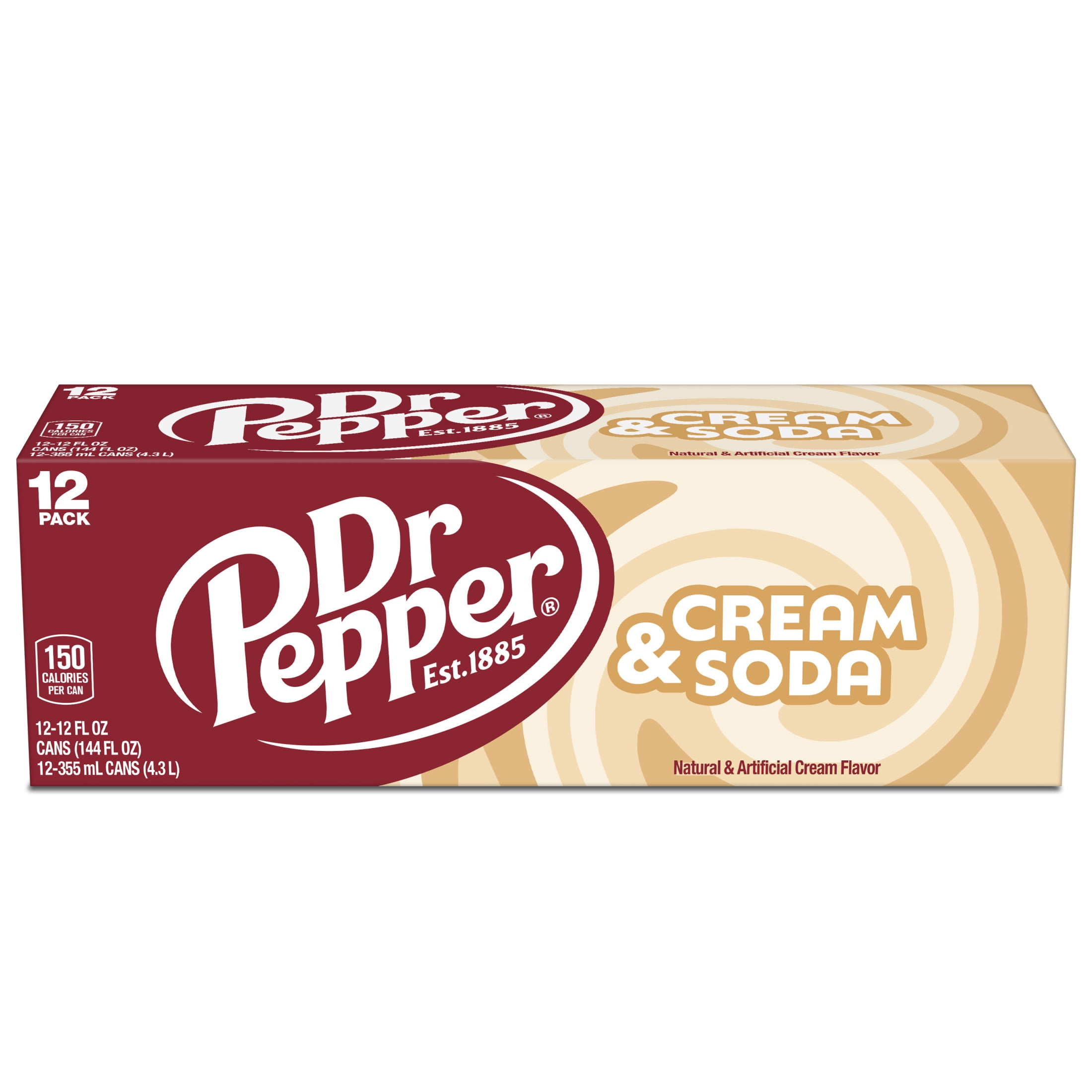 Dr Pepper & Cream Soda Pop, 12 fl oz, 12 Pack Cans