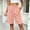 #0346-Pink, variant on Puyaiuu Women Elastic High Waist Pleated Side Pocket Knee Length Bermuda Shorts Pink XXL Gift