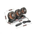 Car Cooling Fan Rotatable 3 Heads Fan With 2 Speeds, Low Noise