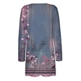 thumbnail image 4 of XFLWAM Floral Print Cardigan for Women Lightweight Open Front Cotton Cardigans with Pockets Casual Thin Cardigan Sweaters Blue Green M, 4 of 5