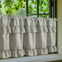 HCBY Blackout Valances for Windows,Living Room Bedroom Bathroom Farmhouse Style Rustic Dinning Room Thermal Insulated Rod Pocket (Gray,39"x17")