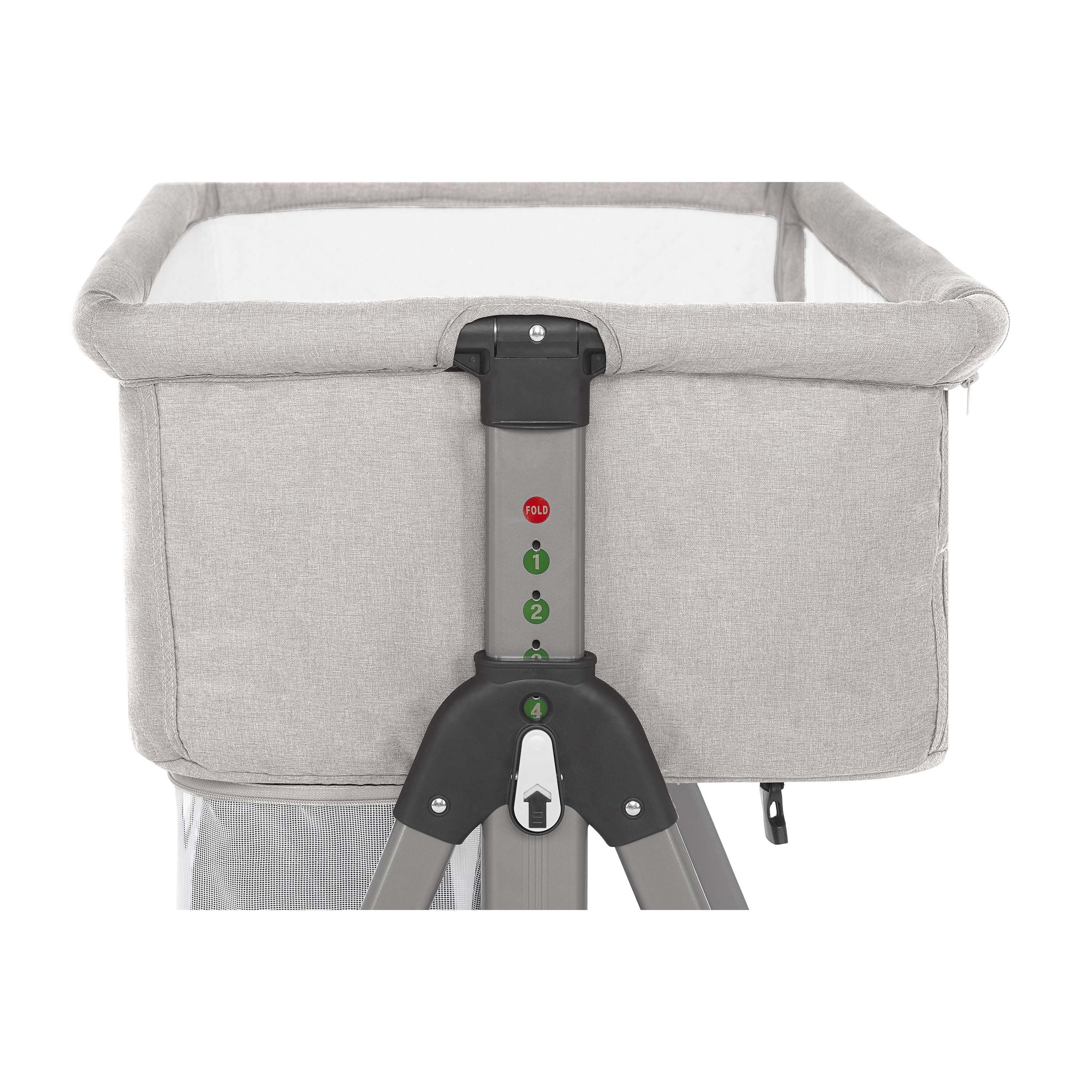 Dream On Me Lotus Bassinet and Bedside Sleeper in Grey, Lightweight, Carry Bag Included