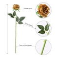 thumbnail image 4 of TETOU 5pcs Artificial Gold Roses Silk Roses Real Touch Party Bridal Wedding Bouquet Home Decor, 4 of 7
