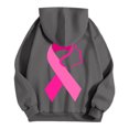 thumbnail image 7 of Fiaer,Hoodies for Breast Cancer Awareness,Womens Tops Loose Fit Casual Trendy,Long Sleeve Plus Size Drawstring Hooded Pullover with Pocket Dark Gray1 L, 7 of 7
