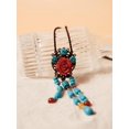 thumbnail image 4 of Boho Hippie Vintage Created Turquoise Bead Flower Tassel Dreamcatcher Long Necklace for Women, Bohemian Jewelry Gift, 4 of 7