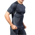 thumbnail image 2 of Tops para hombre, blusas y camisas de manga corta con cuello redondo para hombre, blusas deportivas de secado rápido de color liso para hombre, blusas de manga corta con cuello redondo para hombre, 2 of 9