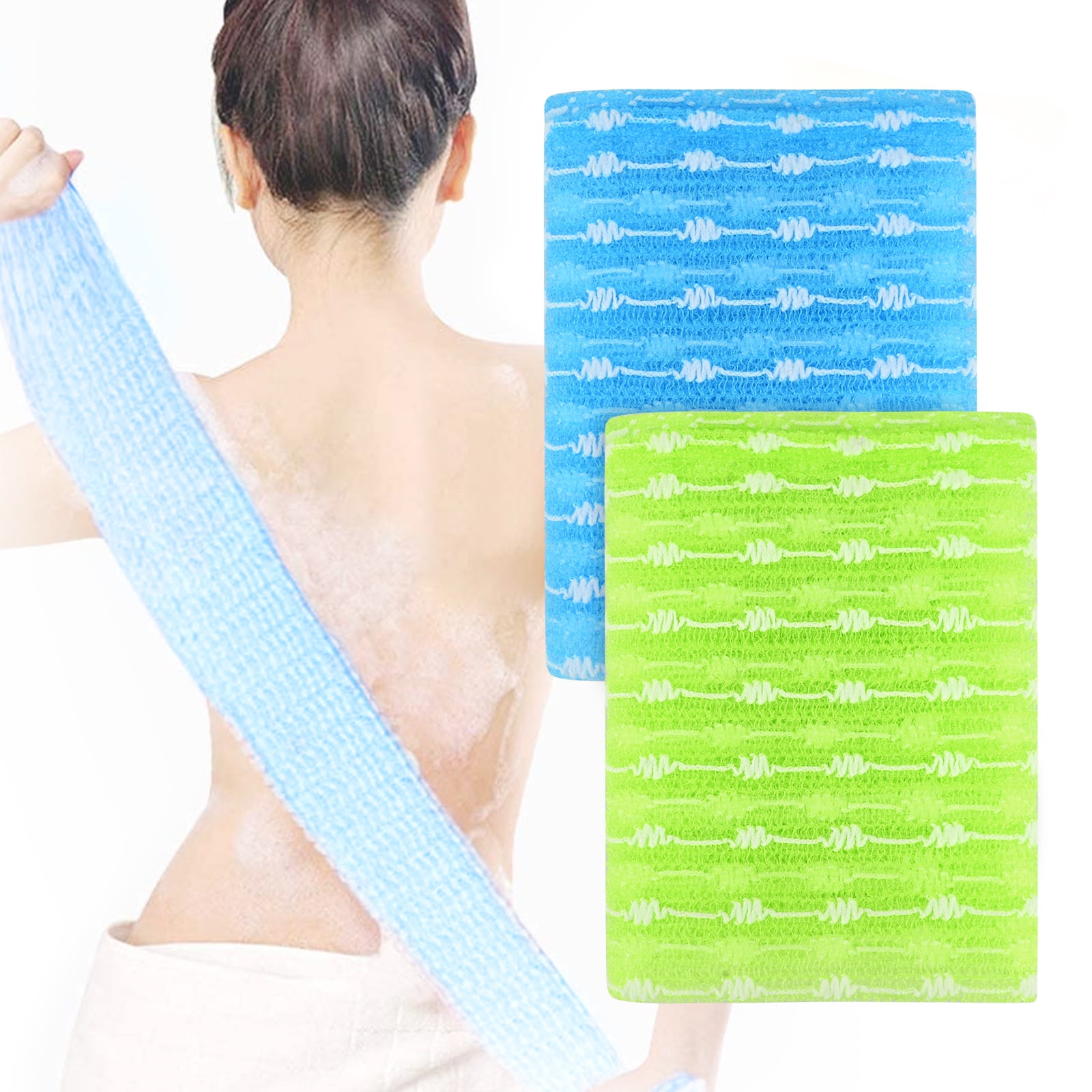 EEEkit 6Pcs Exfoliating Bath Towel, Nylon Back Scrubbing Washcloths for  Women Men Shower Massage (Random Color)