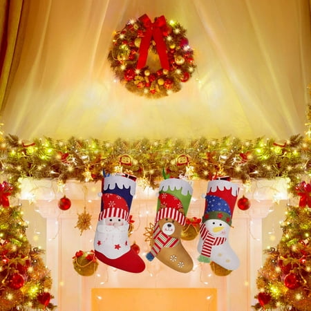 3 Pcs Christmas Stockings 18 Inch Xmas Stocking Party Mantel Tions Ornaments Santa Snowman Bear 4 Different Size Snow Christmas Tree Tion Walmart Canada