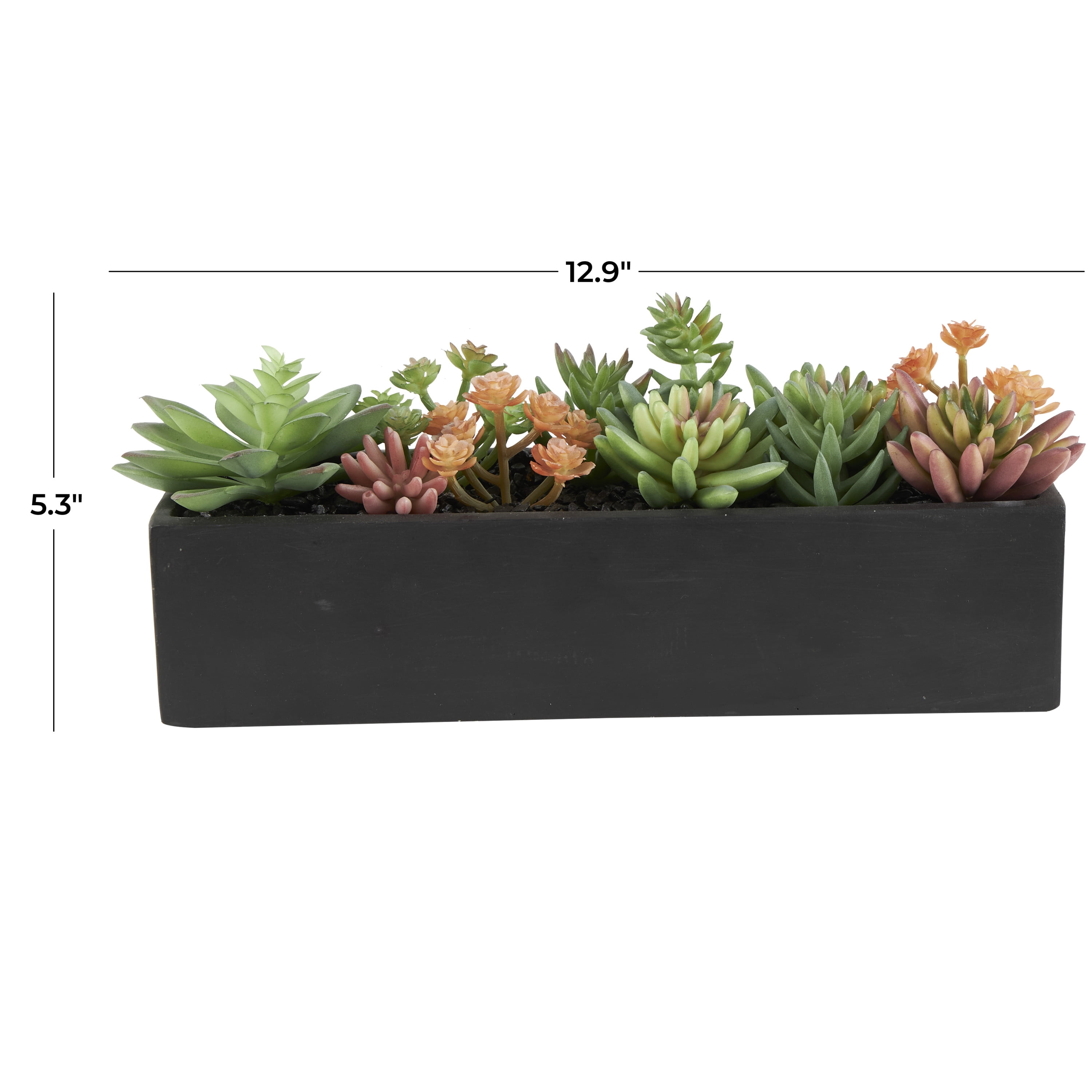 5" Geometric Succulent Faux Foliage Artificial Foliage, by DecMode