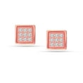 thumbnail image 5 of LeCalla 925 Sterling Silver 14K Rose Gold-Plated SMALL Square Cubic-Zirconia Micro Pave Stud Earrings for Women and Teen 8MM, 5 of 7