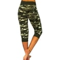 thumbnail image 2 of Innerwin Sport Trousers Drawstring Ladies Bottoms Running Elastic Waist Breathable Capri Pants Army Green L, 2 of 6