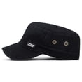 thumbnail image 6 of PMVFHDE Men Leather Patch Flat Top Newsboy Style Hat Adjustable Sun Hat for Casual Outdoor Daily Wear Black, 6 of 9