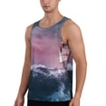 thumbnail image 2 of Lsque Boat Lighthouse Storm Waves Pattern Mens Tank Tops Muscle Athletic Quick Dry Sleeveless Workout Fitness T Shirts Beach Tank Top, Loose-fit Sleeveless Shirt for Men-X-Large, 2 of 7