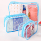 thumbnail image 5 of Paquete de 5 bolsas de aseo con cremallera de PVC transparente, bolsa de maquillaje portátil para vacaciones, baño y organización, 5 of 6