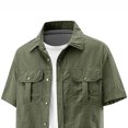 thumbnail image 4 of Kalauyu Short Sleeve Button Down Shirts for Men Turn Down Collar with Chest Pocket Lightweight Quick Dry Outdoor Work Shirts, 4 of 5